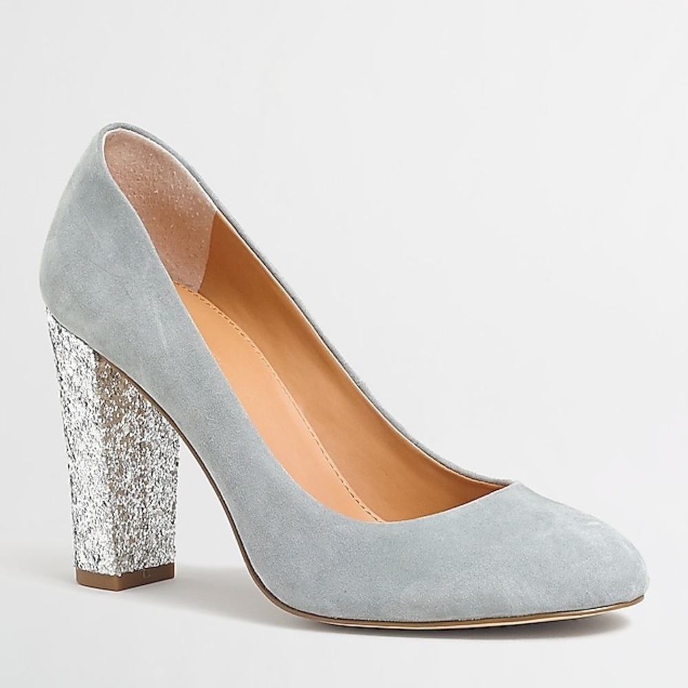 J.Crew Factory Olive Glitter Pumps. EUC. Size 8.